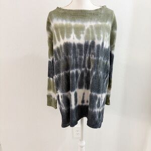 Free People We The Free Tie Dye Crew Neck Oversized Thermal Tunic Size XS
